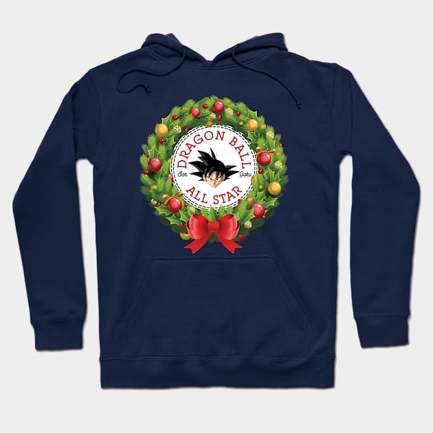 Christmas All Star Goku Dragon Ball Wreath Hoodie by Rebus28